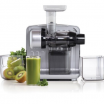Omega JC3000RD13 Red 150 Watt Vertical Cold Press 365 Masticating Slow Juicer With 3-Stage Auger - Silver