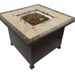 AZ Patio Heaters - Square Tile Top Fire Pit - Brown