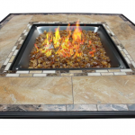 AZ Patio Heaters - Square Tile Top Fire Pit - Brown