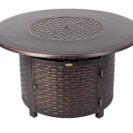 Fire Sense - Florence Woven Round Aluminum LPG Fire Pit - Antique Bronze