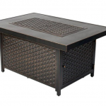 Fire Sense - Baker Rectangular Aluminum LPG Fire Pit - Brown