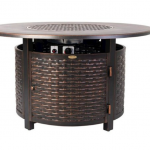 Fire Sense - Florence Woven Round Aluminum LPG Fire Pit - Antique Bronze