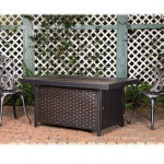 Fire Sense - Baker Rectangular Aluminum LPG Fire Pit - Brown