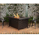 Fire Sense - Armstrong Rectangular Aluminum LPG Fire Pit - Antique Bronze