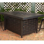 Fire Sense - Armstrong Rectangular Aluminum LPG Fire Pit - Antique Bronze