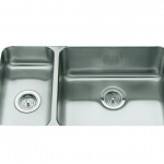 KOHLER  Undertone Undermount 31.5-in x 18-in Stainless Steel Double Offset Bowl Stainless Steel Kitchen Sink