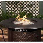 Fire Sense - Weyland Round Aluminum LPG Fire Pit - Antique Bronze