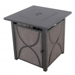 Mod Furniture - Heatside 40,000 BTU Tile-Top Gas Fire Pit Table with Burner Cover and Lava Rocks - Tan/Bronze