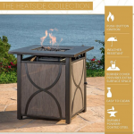 Mod Furniture - Heatside 40,000 BTU Tile-Top Gas Fire Pit Table with Burner Cover and Lava Rocks - Tan/Bronze