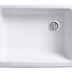 KOHLER  Whitehaven Farmhouse Apron Front 29.69-in x 21.56-in White Single Bowl Cast Iron Kitchen Sink