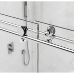 Holcam  Eclipse 45-in to 48-in W x 74-in H Frameless Sliding Chrome Standard Shower Door (Clear Glass)