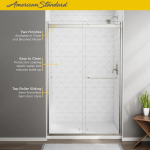 American Standard  56-in to 60-in W x 70-in H Semi-frameless Sliding Brushed Nickel Soft Close Alcove Shower Door (Clear Glass)