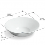 KOHLER  Conical Bell White Vessel Round Traditional Bathroom Sink (16.25-in x 16.25-in)