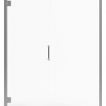 American Standard  58-in to 59-in W x 72-in H Frameless Hinged Silver Shine Soft Close Alcove Shower Door (Clear Glass)