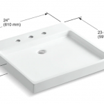 KOHLER  Purist White Fire Clay Drop-In Rectangular Traditional Bathroom Sink (24-in x 23.5-in)
