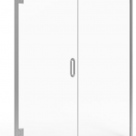 American Standard  58-in to 59-in W x 72-in H Frameless Hinged Silver Shine Soft Close Alcove Shower Door (Clear Glass)