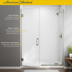 American Standard  58-in to 59-in W x 72-in H Frameless Hinged Silver Shine Soft Close Alcove Shower Door (Clear Glass)