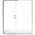 American Standard  56-in to 60-in W x 76-in H Semi-frameless Hinged Silver Shine Soft Close Alcove Shower Door (Clear Glass)