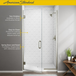 American Standard  56-in to 60-in W x 76-in H Semi-frameless Hinged Silver Shine Soft Close Alcove Shower Door (Clear Glass)