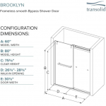 Transolid  Brooklyn 58-in to 60-in W x 80-in H Frameless Sliding Champagne Bronze Soft Close Alcove Shower Door (Clear Glass)