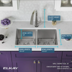 Elkay  Undermount 30.75-in x 18.5-in Stainless Steel Double Equal Bowl Stainless Steel Kitchen Sink All-in-one Kit