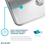 Elkay  Lustertone Drop-In 43-in x 22-in Lustrous Satin Single Bowl 1-Hole Stainless Steel Kitchen Sink with Drainboard