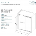 Transolid  Brooklyn 58-in to 60-in W x 80-in H Frameless Sliding Champagne Bronze Soft Close Alcove Shower Door (Clear Glass)