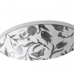 KOHLER  Artist Editions Caxton Botanical Study Undermount Oval Traditional Bathroom Sink with Overflow Drain (19.25-in x 16.125-in)