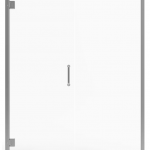 American Standard  46-in to 47-in W x 72-in H Frameless Hinged Silver Shine Soft Close Alcove Shower Door (Clear Glass)