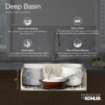 KOHLER  IronTones Dual-mount 30.31-in x 16.06-in Ice Grey Single Bowl Cast Iron Kitchen Sink