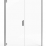 American Standard  46-in to 47-in W x 72-in H Frameless Hinged Silver Shine Soft Close Alcove Shower Door (Clear Glass)