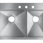 KOHLER  Vault Undermount 33-in x 22-in Stainless Steel Double Offset Bowl 1-Hole Stainless Steel Kitchen Sink