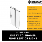 Holcam  Eclipse 44-in to 48-in W x 74-in H Frameless Sliding Oil Rubbed Bronze Standard Shower Door (Clear Glass)