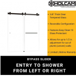 Holcam  Luna 56-in to 58-in W x 74-in H Frameless Sliding Chrome Standard Shower Door (Clear Glass)