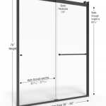 Basco  Rotolo 56-in to 60-in W x 70-in H Semi-frameless Sliding Matte Black Standard Shower Door (Clear Glass)