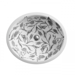 KOHLER  Artist Editions Caxton Botanical Study Undermount Oval Traditional Bathroom Sink with Overflow Drain (19.25-in x 16.125-in)