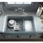 KOHLER  Whitehaven Farmhouse Apron Front 35.5-in x 21.56-in White Double Offset Bowl Cast Iron Kitchen Sink