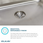 Elkay  Lustertone Drop-In 43-in x 22-in Lustrous Satin Single Bowl 1-Hole Stainless Steel Kitchen Sink with Drainboard