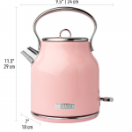 Haden  Heritage 1.7 Liter (7 Cup) Stainless Steel Electric Kettle with Auto Shut-Off and Boil-Dry Protection -75043