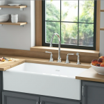 American Standard  Delancey Farmhouse Apron Front 22-in x 36-in Brilliant White Single Bowl 4-Hole Cast Iron Kitchen Sink
