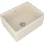 Rohl  Shaws Undermount 18-in x 15-in Parchment Single Bowl Fireclay Kitchen Sink