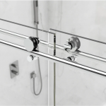 Holcam  Eclipse 45-in to 48-in W x 76-in H Frameless Sliding Chrome Standard Shower Door (Clear Glass)