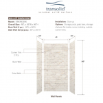 Transolid  SaraMar 48-in W x 36-in D x 96-in H Biscotti Marble Alcove Three-piece Shower Wall Surround