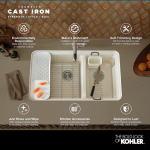 KOHLER  Drop-In 25-in x 22-in Thunder Grey Single Bowl Cast Iron Workstation Kitchen Sink