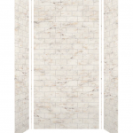 Transolid  SaraMar 48-in W x 36-in D x 96-in H Biscotti Marble Alcove Three-piece Shower Wall Surround