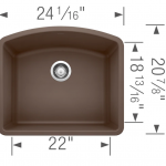 BLANCO  Diamond Undermount 24-in x 20.8125-in Cafe Brown Single Bowl Kitchen Sink