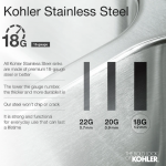 KOHLER  Undermount 31.25-in x 17.87-in Stainless Steel Single Bowl Stainless Steel Kitchen Sink
