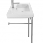 Nameeks  Cangas White Ceramic Wall-mount Rectangular Modern Bathroom Sink with Overflow Drain (31.5-in x 17.72-in)