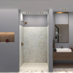 Transolid  SaraMar 48-in W x 36-in D x 72-in H Biscotti Marble Three-piece Shower Wall Surround