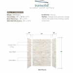 Transolid  SaraMar 48-in W x 36-in D x 72-in H Biscotti Marble Three-piece Shower Wall Surround